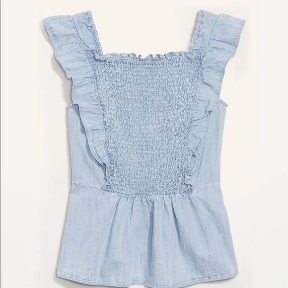 Old Navy Smocked Flitter Top. Size small. - Picture 4 of 4